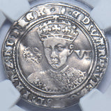1551-3 Sixpence (NGC XF Details Bent) - Edward VI British Silver Hammered Coin - Nice