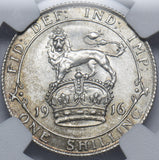 1916 Shilling (NGC MS 62) - George V British Silver Coin - Superb