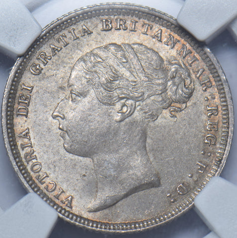 1886 Sixpence (NGC MS 63) - Victoria British Silver Coin - Superb