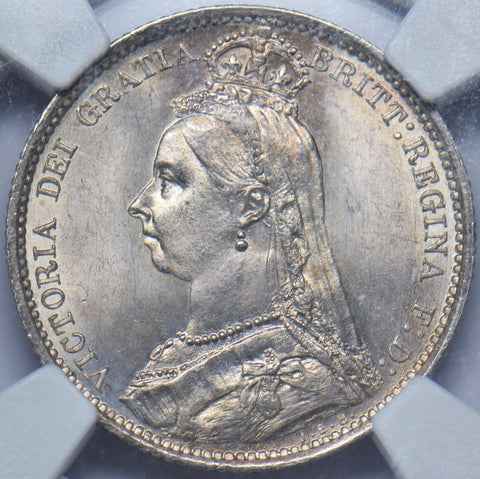 1888 Sixpence (NGC MS 64) - Victoria British Silver Coin - Superb