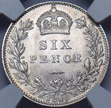 1888 Sixpence (NGC MS 64) - Victoria British Silver Coin - Superb