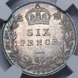 1892 Sixpence (NGC MS 63) - Victoria British Silver Coin - Superb