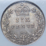 1901 Sixpence (NGC MS 63) - Victoria British Silver Coin - Superb