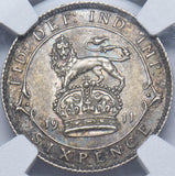 1911 Sixpence (NGC MS 63) - George V British Silver Coin - Superb