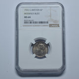 1926 Sixpence (NGC MS 64) - George V British Silver Coin - Superb