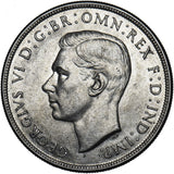 1937 Australia Crown - George VI Silver Coin - Very Nice