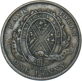 1842 Canada Bank of Montreal 1 Penny Token - Copper Token - Nice