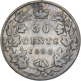 1898 Canada 50 Cents - Victoria Silver Coin