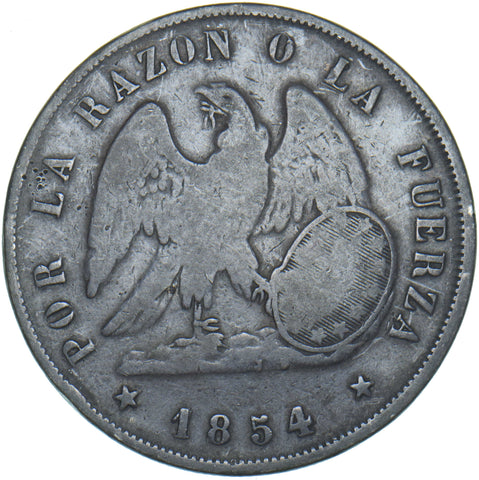 1854 Chile 1 Peso - Silver Coin