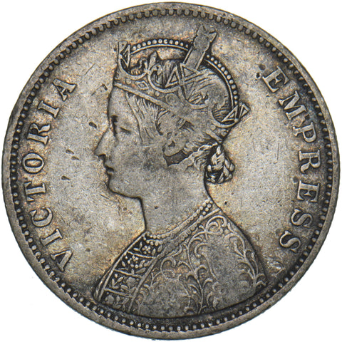 1878 India 1 Rupee - Victoria Silver Coin - Nice