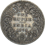 1878 India 1 Rupee - Victoria Silver Coin - Nice