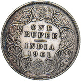 1901 India 1 Rupee - Victoria Silver Coin - Nice