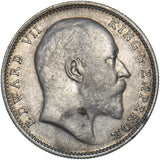 1906 India 1 Rupee - Edward VII Silver Coin - Nice