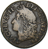 1690 (June) Ireland Gunmoney Halfcrown - James II Copper/Brass Coin - Nice