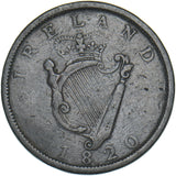 1820 Ireland 1 Penny Token - George III Copper Token - Nice