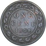 1859 Canada 1 Cent - Victoria Copper Coin - Nice