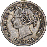 1875 Canada 10 Cents - Victoria Silver Coin - Nice