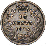 1875 Canada 10 Cents - Victoria Silver Coin - Nice