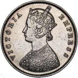 1893 India Half Rupee - Victoria Silver Coin - Nice