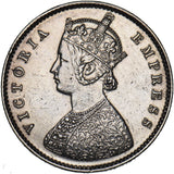 1893 India Half Rupee - Victoria Silver Coin - Nice