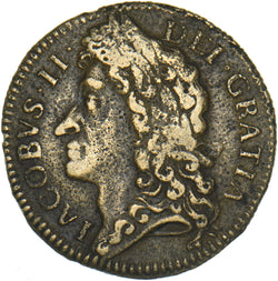 1689 (Aug:) Ireland Gunmoney Shilling (Rare Type) - James II Copper/Brass Coin