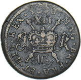 1690 (May) Ireland Gunmoney Shilling - James II Copper/Brass Coin