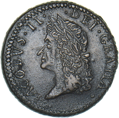 1690 (May) Ireland Gunmoney Shilling - James II Copper/Brass Coin - Very Nice