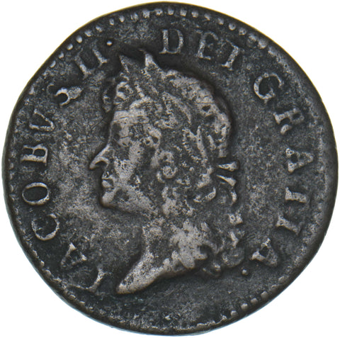 1690 (May) Ireland Gunmoney Shilling - James II Copper/Brass Coin