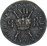 1690 (May) Ireland Gunmoney Shilling - James II Copper/Brass Coin