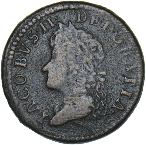 1690 (May) Ireland Gunmoney Shilling - James II Copper/Brass Coin