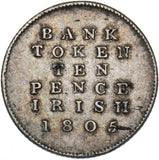 1805 10 Pence Bank Token - George III Silver Coin - Nice