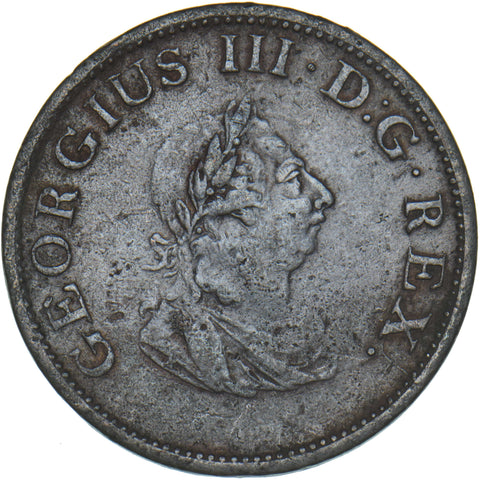 1805 Ireland Halfpenny - George III Copper Coin - Nice