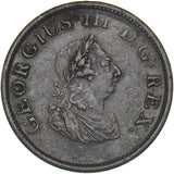 1805 Ireland Halfpenny - George III Copper Coin - Nice