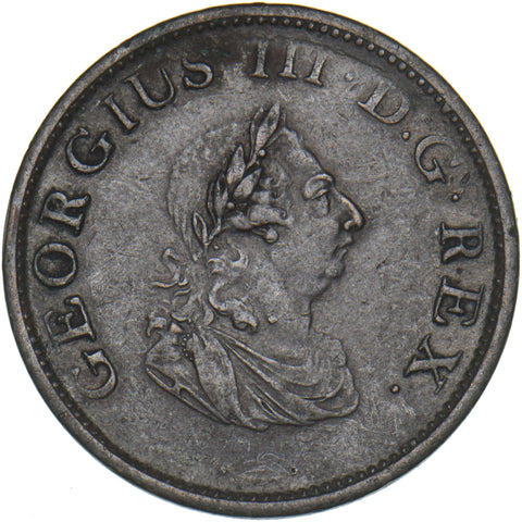 1805 Ireland Halfpenny - George III Copper Coin - Nice