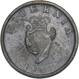 1805 Ireland Halfpenny - George III Copper Coin