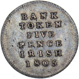 1805 5 Pence Bank Token - George III Silver Coin - Nice