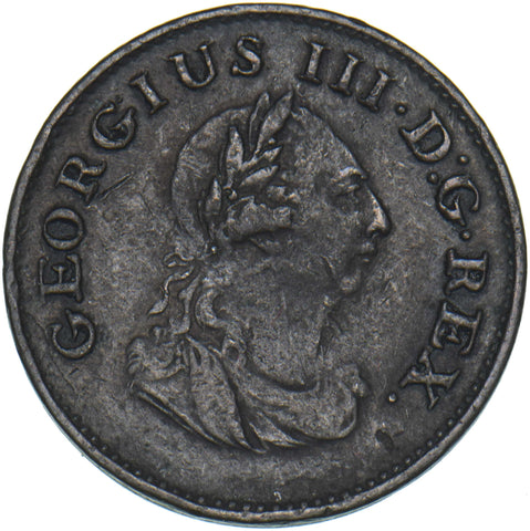 1806 Ireland Farthing - George III Copper Coin - Nice