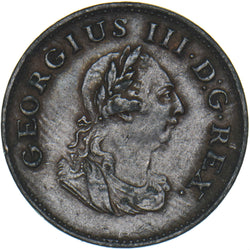 1806 Ireland Farthing - George III Copper Coin - Nice