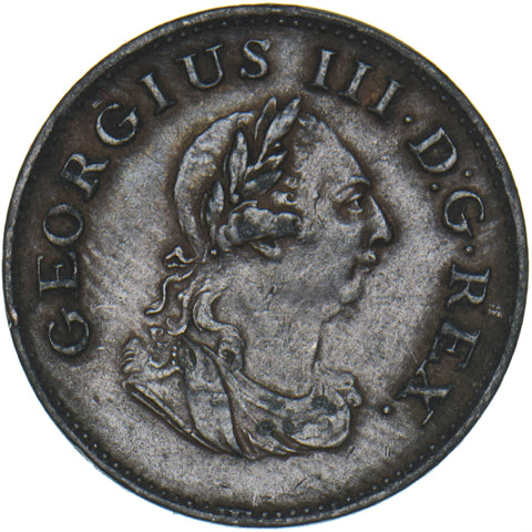 1806 Ireland Farthing - George III Copper Coin - Nice