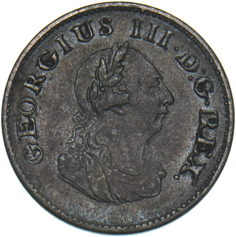 1806 Ireland Farthing - George III Copper Coin - Nice