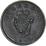 1806 Ireland Farthing - George III Copper Coin - Nice