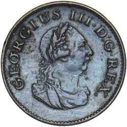 1806 Ireland Farthing - George III Copper Coin - Nice
