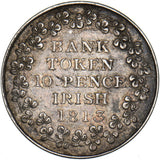 1813 10 Pence Bank Token - George III Silver Coin - Very Nice
