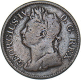 1822 Ireland Halfpenny - George IV Copper Coin