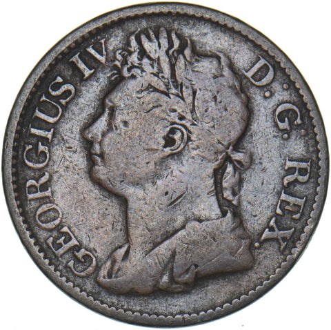 1822 Ireland Halfpenny - George IV Copper Coin