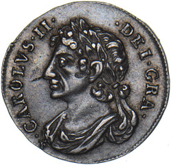 1681 Scotland 1/4 Merk (1/16th Dollar) - Charles II Silver Coin - Very Nice
