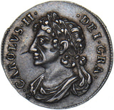 1681 Scotland 1/4 Merk (1/16th Dollar) - Charles II Silver Coin - Very Nice