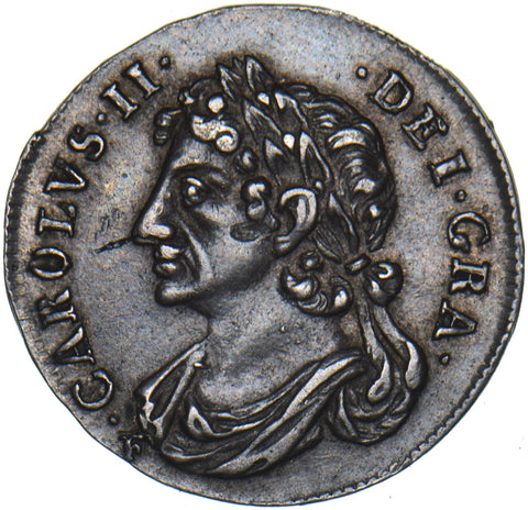 1681 Scotland 1/4 Merk (1/16th Dollar) - Charles II Silver Coin - Very Nice
