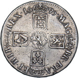 1695 Crown - William III British Silver Coin - Nice