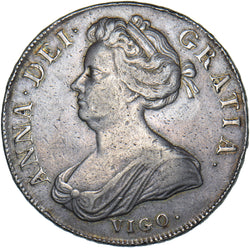 1703 Vigo Crown - Anne British Silver Coin - Nice
